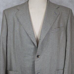 Canali Exclusive Collection Silk & Cashmere Gray Houndstooth Sport Coat 50R